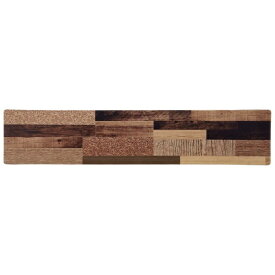 LIV PLUS｜リブプラス さらっと拭ける ぷにぷに触感 キッチンマット45×220cm ミックスウッド ダーク ND-9872