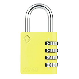 ZARKER 4桁 ダイヤル式 コンビネーション南京錠 ツル径6mm イエロー XD40-Y