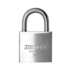 ZARKER キー式 防錆セキュリティ南京錠 ツル径6mm シルバー S40