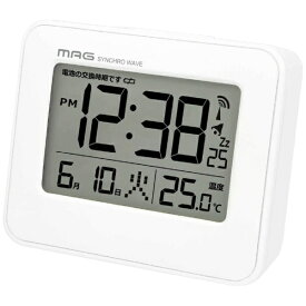 MAG｜マグ 手のひらサイズのデジタル電波時計 ホワイト T799WHZ [デジタル /電波自動受信機能有]