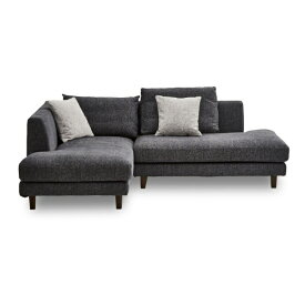 関家具｜SEKI FURNITURE 右カウチソファ　レイモンズ　本体ダークグレー　角型ブラウン色木脚 ダークグレー 473825