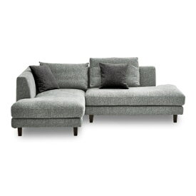 関家具｜SEKI FURNITURE 右カウチソファ　レイモンズ　本体ライトグレー　角型ブラウン色木脚 ライトグレー 473828