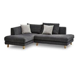 関家具｜SEKI FURNITURE 右カウチソファ　レイモンズ　本体ダークグレー　角型ナチュラル色木脚 ダークグレー 473835
