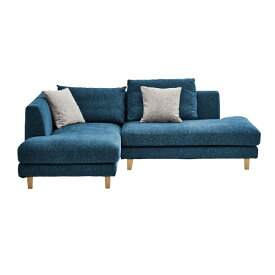 関家具｜SEKI FURNITURE 右カウチソファ　レイモンズ　本体ブルー　角型ナチュラル色木脚 ブルー 473834