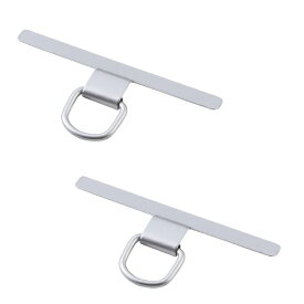 ELECOM｜エレコム スマホ ストラップホールシート 挟むだけ スマホケース ケーブル穴対応 1口タイプ ステンレス製 薄型0.2mm 耐荷重10kg スマホショルダー・ハンドストラップ用 落下防止 保護シール付き シルバー P-STHD1SSV