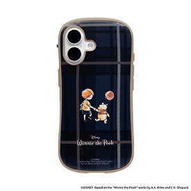 HAMEE｜ハミィ [iPhone 16専用]ディズニーキャラクター iFace First Class Cafe MagSynqケース プー/チェック/ネイビー 41-187399