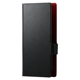 ELECOM｜エレコム スマホケース 手帳型 多機種スマホ対応 汎用 マルチケース 自己吸着シート 薄型 軽量 カード収納 ストラップホール付き ICカード対応 大型カメラ対応 スタンド機能付き Lサイズ ソフトレザー ブラック P-07PLFUBK