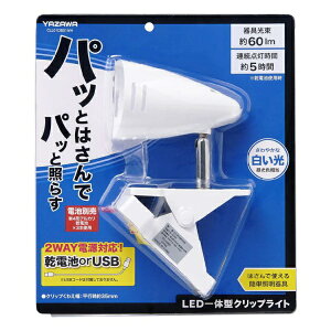 YAZAWA�b���U�� ���d�r���N���b�v���C�g�@CLL01DB01WH�@���@2WAY�d���i���d�r�EUSB�iType-C�j�j�Ή��@�����F���� [LED /�����F]