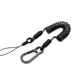 ラスタバナナ｜RastaBanana コイルストラップ 極太 カラビナ ステンレスワイヤー入り ブラック RCSTWC04BK