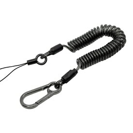ラスタバナナ｜RastaBanana コイルストラップ 極太 カラビナ ステンレスワイヤー入り ロング ブラック RCSTWCL04BK