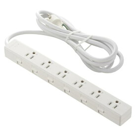 オーム電機｜OHM ELECTRIC 雷ガード・アース付きタップ 6個口 2m 白 HS-TKML62-3PE25-W [2.0m /6個口 /スイッチ無]