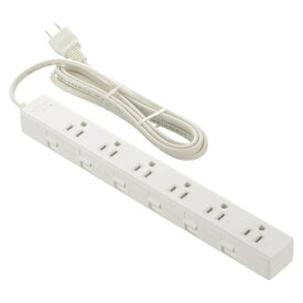 オーム電機｜OHM ELECTRIC 雷ガード付きタップ 6個口 2m 白 HS-TKML62-3P25-W [2.0m /6個口 /スイッチ無]