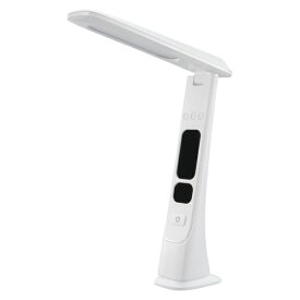 オーム電機｜OHM ELECTRIC LEDデスクライト デジタル表示機能付 ホワイト DS-L45FD-W [LED /昼光色]