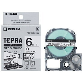 キングジム｜KING JIM キレイにはがせるラベルテープ TEPRA(テプラ) PROシリーズ 白 SS6KE [黒文字 /6mm幅]