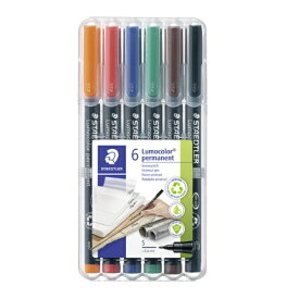 ステッドラー ルモカラーペン 油性 超極細書き S 6色セット 313 WP6