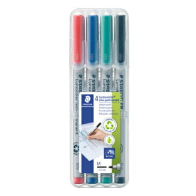 ステッドラー ルモカラーペン 水性 細書き M 4色セット 315 WP4