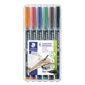 ステッドラー ルモカラーペン 油性 細書き M 6色セット 317 WP6