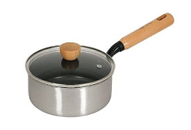 パール金属｜PEARL METAL ファストクック＋　2層鋼ダイヤモンドコートガラス蓋付木柄片手鍋18cm HC-0931