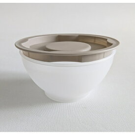 富士商 レンジ調理・冷凍保存フタ付きボウル2個セット ウォームグレー&アイボリー ウォームグレー＆アイボリー 65030