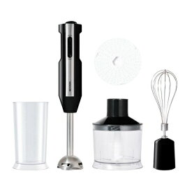 【2026年2月】 TESCOM｜テスコム ハンドブレンダー 離乳食 スムージー 氷も砕ける 1台6役 チョッパー おろし 泡立て 400W 無段階速度調整 食洗機対応 ブラック TBL50A-K