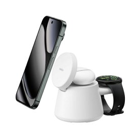 BELKIN UltraCharge Qi2 25W 3-in-1 モジュール式充電ドック ホワイト WIZ052dqWH