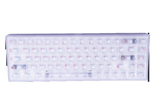 Everglide�b�G�o�[�O���C�h �Q�[�~���O�L�[�{�[�h(���s�b�h�g���K�[�Ή�) AE68 Pro Transparent(�p��z��) �z���C�g EV-AE68P-WH-TP [�L��]