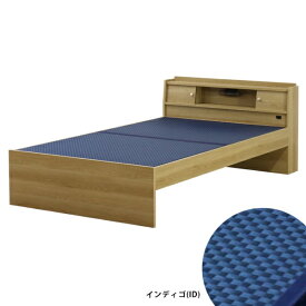 友澤木工｜TOMOZAWA セキスイMIGUSA畳使用 高さが3段階で調整できる 棚・コンセント・照明付 畳ベッド ナチュラル 316-85-ID-D【キャンセル・返品不可】 【代金引換配送不可】