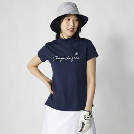 フィラゴルフ｜FILA GOLF レディース 半袖モックネックシャツ ネイビー 756635 [レディース /LLサイズ]【返品交換不可】