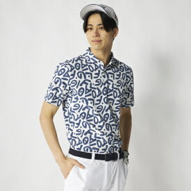 フィラゴルフ｜FILA GOLF メンズ 柄半袖シャツ ホワイトネイビー 746682 [メンズ /Lサイズ]【返品交換不可】