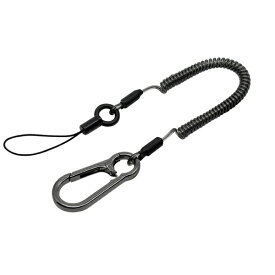 ラスタバナナ｜RastaBanana コイルストラップ カラビナ ステンレスワイヤー入り ブラック RCSTWC03BK