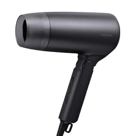 TESCOM｜テスコム 海外対応 ドライヤー 速乾 大風量 自動電圧切替 100-240V Cタイプ変換プラグ付 折りたたみ プロテクトイオン 静電気抑制 AUTOモード(温冷自動切替) ブラック