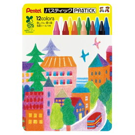 ぺんてる｜Pentel 色えんぴつ パスティック 12色セット(バイオマスケース) GC2-12