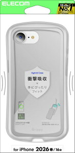 ELECOM�b�G���R�� iPhone 17e / 16e �P�[�X �n�C�u���b�h �J�o�[ �Ռ��z�� ���͑����Ή����^���X�e�b�J�[�t �X�g���b�v�z�[���V�[�g�t Grippy �N���A �N���A PM-A26SGRPACR