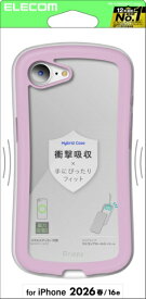 【2026年3月下旬】 ELECOM｜エレコム iPhone 17e Grippy フレームカラー メタルステッカー付 ローズピンク PM-A26SGRPFCRO
