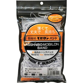 日清紡｜NISSHINBO モビロンバンド150X6X0.3白/洗浄タイプ100G　MB15063WA100G （1袋135本）