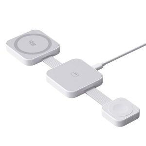 SUNEAST Qi2 25W 3in1���C�����X�[�d�� �܂肽���ݎ� 3�䓯���[�d�\ �z���C�g SE-WC025FC004WHF