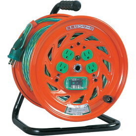 日動工業｜NICHIDO 特殊機能付電工ドラム　アースチェックリール　アース漏電しゃ断器付　30m　GNFEB34