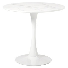 萩原｜HAGIHARA カフェテーブル 幅80cm（約 W80×D80×H73cm） マーブルホワイト BT-8659MWH【キャンセル・返品不可】