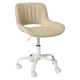 萩原｜HAGIHARA コンパクトオフィスチェア ※ストレートステッチ、昇降チェア、低め（約 W55×D55×H64〜72cm） ベージュ LHC-4469PBE【キャンセル・返品不可】