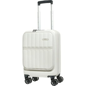 TRAVEL EARTH｜トラベルアース スーツケース ファスナータイプ 旅行日数目安：1泊 約27L 拡張時31L コインロッカーサイズ フロントオープン TSロック搭載 フットストッパー付き アイボリー TE-0905-42-IV [TSAロック搭載]