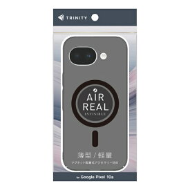 トリニティ｜Trinity Google Pixel 10a [AIR-REAL INVISIBLE] マグネット吸着式アクセサリー対応 薄型軽量ハードケース クリアブラック×ブラックリング TR-PX2610A-ARPMS-BK