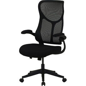 不二貿易｜Fuji Boeki ハイバックメッシュチェア [W650xD660xH1070〜1150mm] エアロ ブラック 38620