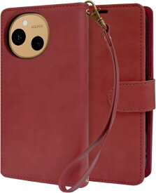 shizukawill｜シズカウィル AQUOS sense9 SH-53E SHG14 手帳型 ケース カバー グレイスケース カージナルレッド SHAQSE9REQU