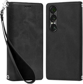 shizukawill｜シズカウィル Xperia 1 VII SO-51F SOG15 手帳型 ケース カバー 本革調 レザーケース ブラック SOX1M7BLACK