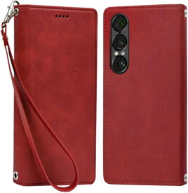 shizukawill｜シズカウィル Xperia 1 VII SO-51F SOG15 手帳型 ケース カバー 本革調 レザーケース レッド SOX1M7RED