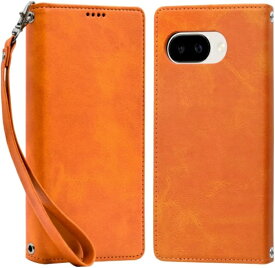 shizukawill｜シズカウィル Google Pixel9a 手帳型 ケース カバー 本革調 レザーケース オレンジ GOPI9AORANGE