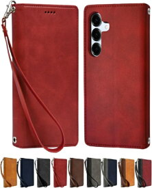 shizukawill｜シズカウィル Galaxy S25 SC-51F SCG31 手帳型 ケース カバー 本革調 レザーケース レッド SAGAS25RED