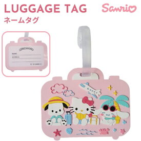 サンリオ｜SANRIO PVC ネームタグ　ハローキティ　ポチャッコ　シナモンロール サンリオキャラクターズ ピンク AD375