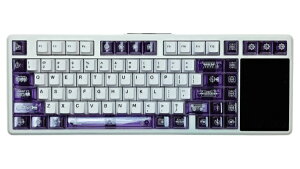 AULA AULA L99 Purple ��ʕt���Q�[�~���O�L�[�{�[�h / 3.98�C���` IPS�t���J���[�f�B�X�v���C�t / Caramel Latte Switch Purple