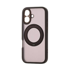 エレコム iPhone 17 ケース ハイブリッド カバー 衝撃吸収 MAGKEEP 磁力吸着ワイヤレス充電対応 回転式スタンド付 ブラウン PM-A25AMGSTKMBR